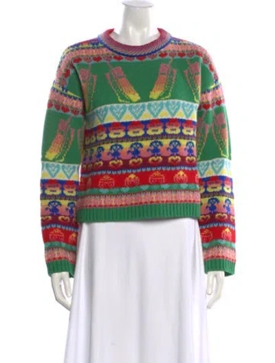 Pre-owned Stella Mccartney Wool Printed Sweater In Green