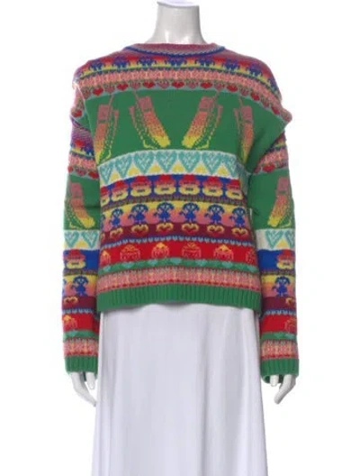 Pre-owned Stella Mccartney Wool Printed Sweater In Green