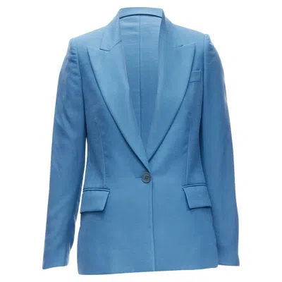 Stella Mccartney Wool Rubberised Buttons Blazer Jacket In Blue