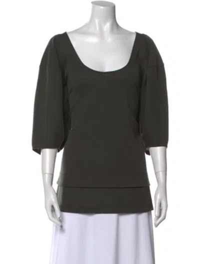 Pre-owned Stella Mccartney Wool Scoop Neck Top In Green