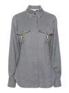 Stella Mccartney Stella Mc Cartney Wool Shirt With Buckles In Grey