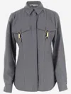 Stella Mccartney Stella Mc Cartney Wool Shirt With Buckles In Light Grey