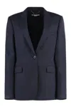 Stella Mccartney Single-breasted Wool Blazer Blazer And Suits In Blue