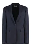 Stella Mccartney Tailored Grey Wool Flannel Blazer In Blue