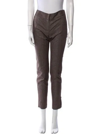 Pre-owned Stella Mccartney Wool Skinny Leg Pants In Brown