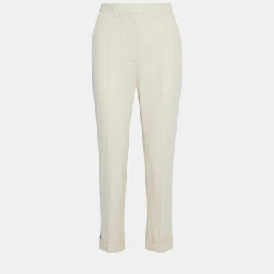 Pre-owned Stella Mccartney Wool Skinny Leg Pants It 44 In White