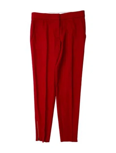 Pre-owned Stella Mccartney Wool Skinny Leg Pants In Red