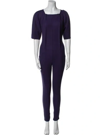 Pre-owned Stella Mccartney Wool Square Neckline Jumpsuit In Blue