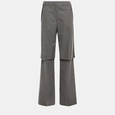 Pre-owned Stella Mccartney Wool Straight Leg Trousers 36 In Grey