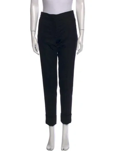 Pre-owned Stella Mccartney Wool Straight Leg Pants In Black