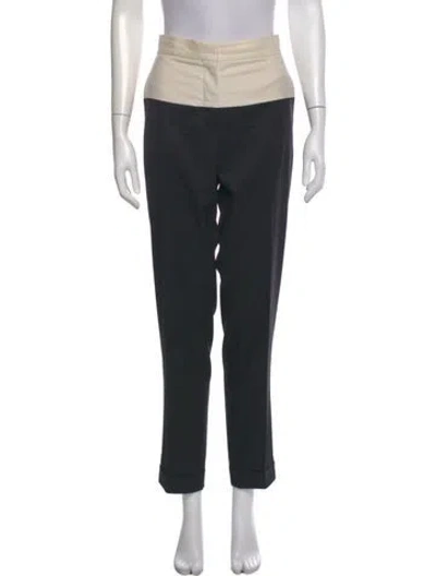 Pre-owned Stella Mccartney Wool Straight Leg Pants In Black
