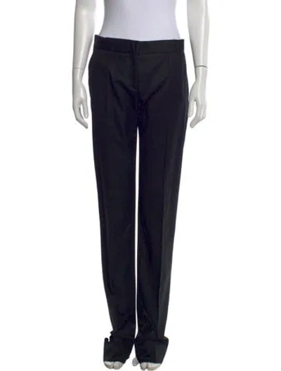 Pre-owned Stella Mccartney Wool Straight Leg Pants In Black