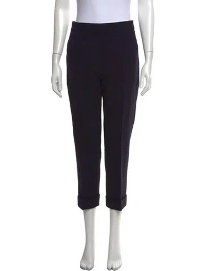 Pre-owned Stella Mccartney Wool Straight Leg Pants In Black