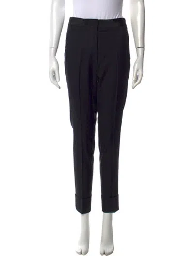 Pre-owned Stella Mccartney Wool Straight Leg Pants In Black