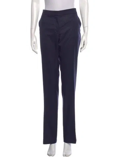 Pre-owned Stella Mccartney Wool Straight Leg Pants In Blue