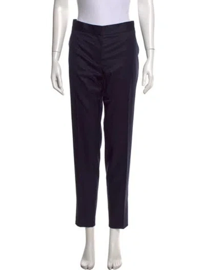 Pre-owned Stella Mccartney Wool Straight Leg Pants In Blue