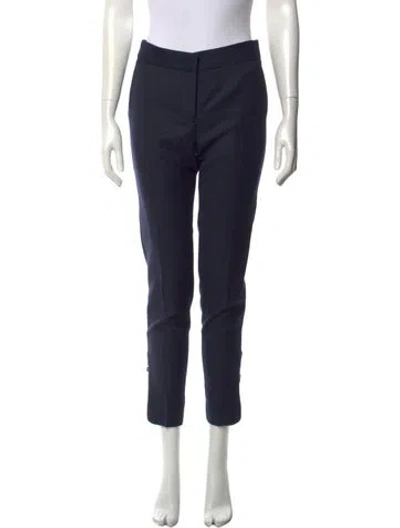 Pre-owned Stella Mccartney Wool Straight Leg Pants In Blue