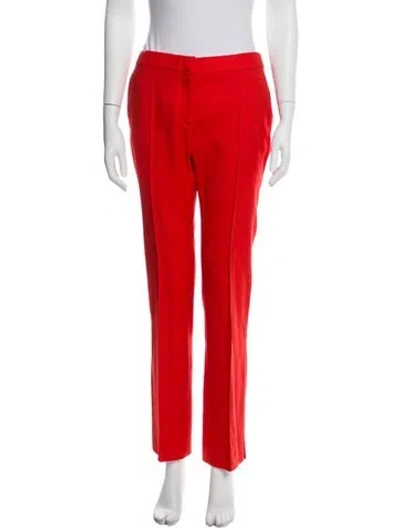 Pre-owned Stella Mccartney Wool Straight Leg Pants In Orange