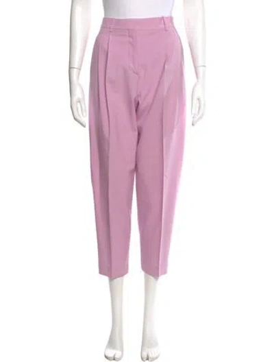 Pre-owned Stella Mccartney Wool Straight Leg Pants In Pink