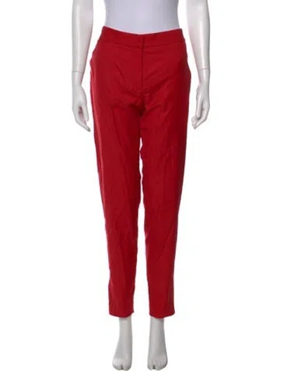 Pre-owned Stella Mccartney Wool Straight Leg Pants In Red