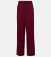 Stella Mccartney Wide Jazzberry-colored Wool Trousers In Burgundy