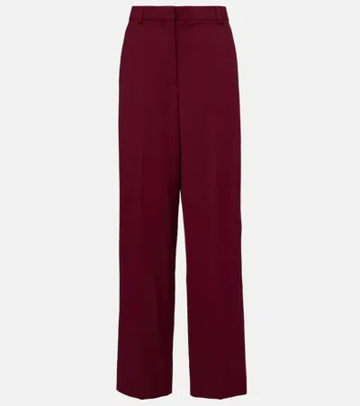 Stella Mccartney Wool Straight Pants In Burgundy