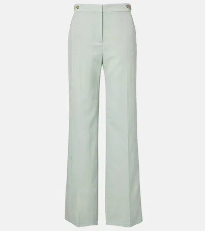 Stella Mccartney Wool Straight Pants In Green