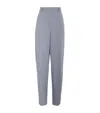 Stella Mccartney Womens Chain-embellished Straight-leg Wool-blend Trousers Mist In Grey