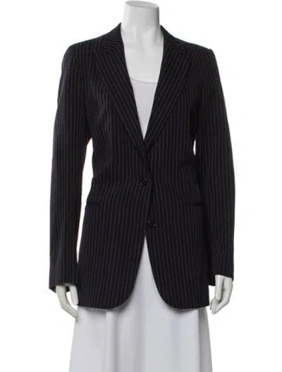 Pre-owned Stella Mccartney Wool Striped Blazer In Blue