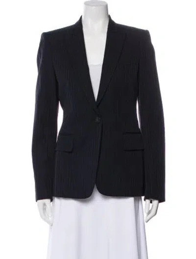 Pre-owned Stella Mccartney Wool Striped Blazer In Blue
