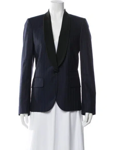 Pre-owned Stella Mccartney Wool Striped Blazer In Blue