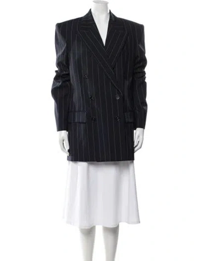 Pre-owned Stella Mccartney Wool Striped Blazer In Blue