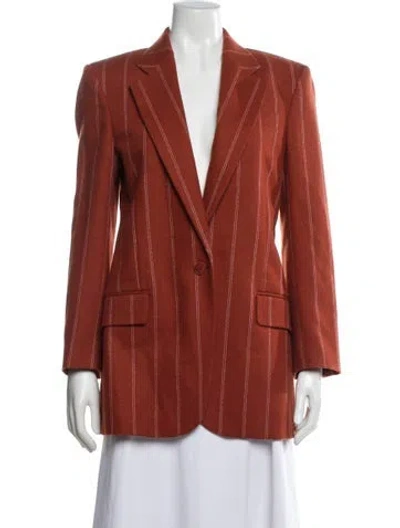 Pre-owned Stella Mccartney Wool Striped Blazer In Orange