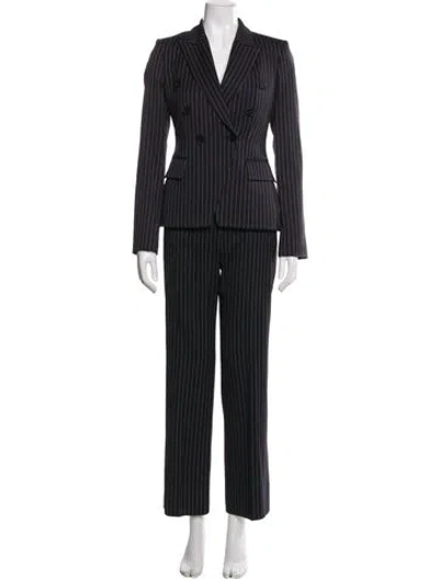 Pre-owned Stella Mccartney Wool Striped Pantsuit In Black