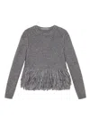 STELLA MCCARTNEY WOOL SWEATER WITH FEATHER PEPLUM