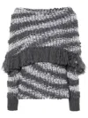 Stella Mccartney Fringed Tiger-pattern Jumper In White
