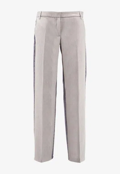 Stella Mccartney Wool Tailored Pants In Gray
