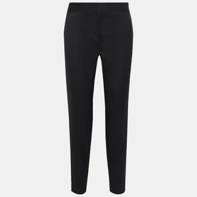 Pre-owned Stella Mccartney Wool Tapered Pants 46 In Black