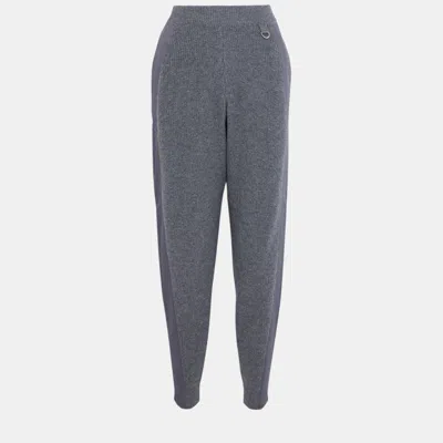 Pre-owned Stella Mccartney Wool Tapered Trousers 48 In Grey