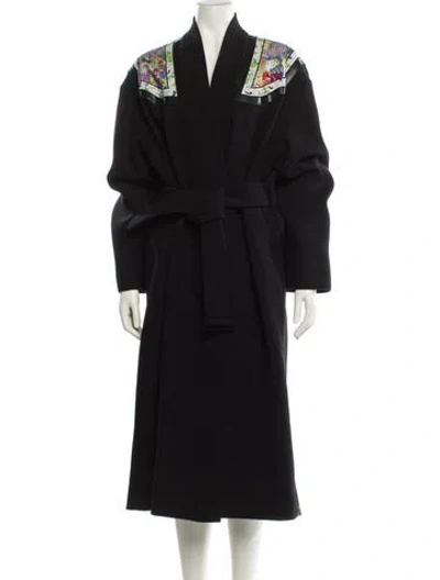 Pre-owned Stella Mccartney Wool Trench Coat In Black