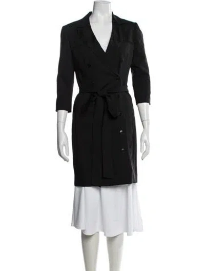 Pre-owned Stella Mccartney Wool Trench Coat In Black