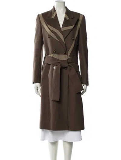 Pre-owned Stella Mccartney Wool Trench Coat In Brown