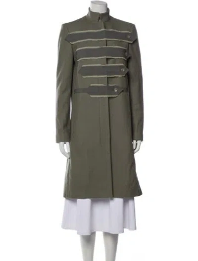 Pre-owned Stella Mccartney Wool Trench Coat In Green