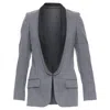 Stella Mccartney Wool Triple Layer Lapel Blazer In Grey