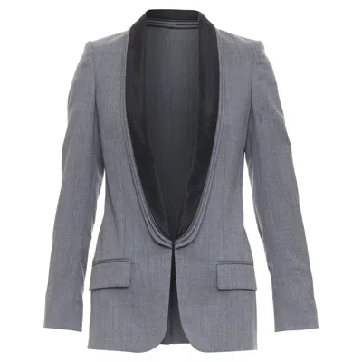 Stella Mccartney Wool Triple Layer Lapel Blazer In Grey