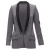 Stella Mccartney Wool Triple Layer Shawl Pocketed Fitted Blazer In Grey