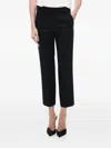 Stella Mccartney Wool Blend Cropped Fit Pants With Hidden Closure In Black
