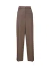 Stella Mccartney Wool Tailored Trousers In Mud
