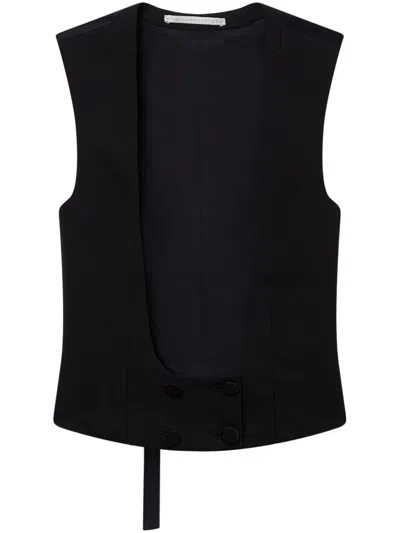 Stella Mccartney Wool Tuxedo Vest In Black  