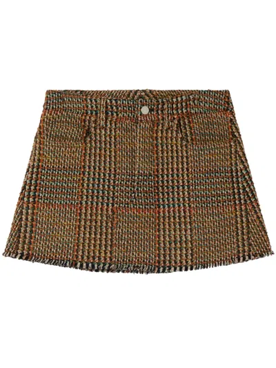 Stella Mccartney Mini Skirt In Wool In Beige